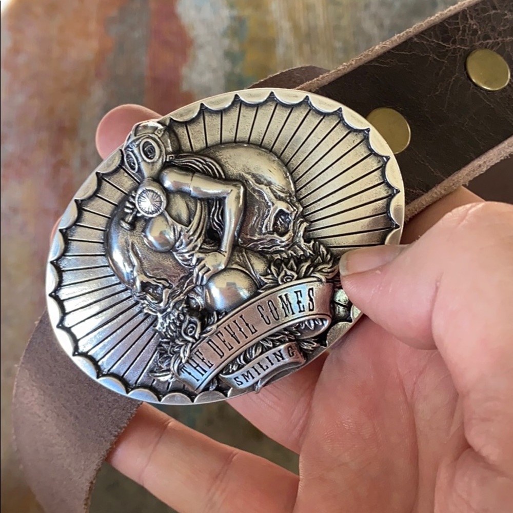 Rare belt buckle and leather belt